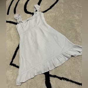 Baby Blue Mini Dress with Ruffled Hem